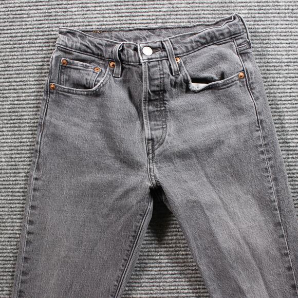 Levi's 501 Jeans Women's 25x28 Gray Skinny Raw Hem - Picture 9 of 9